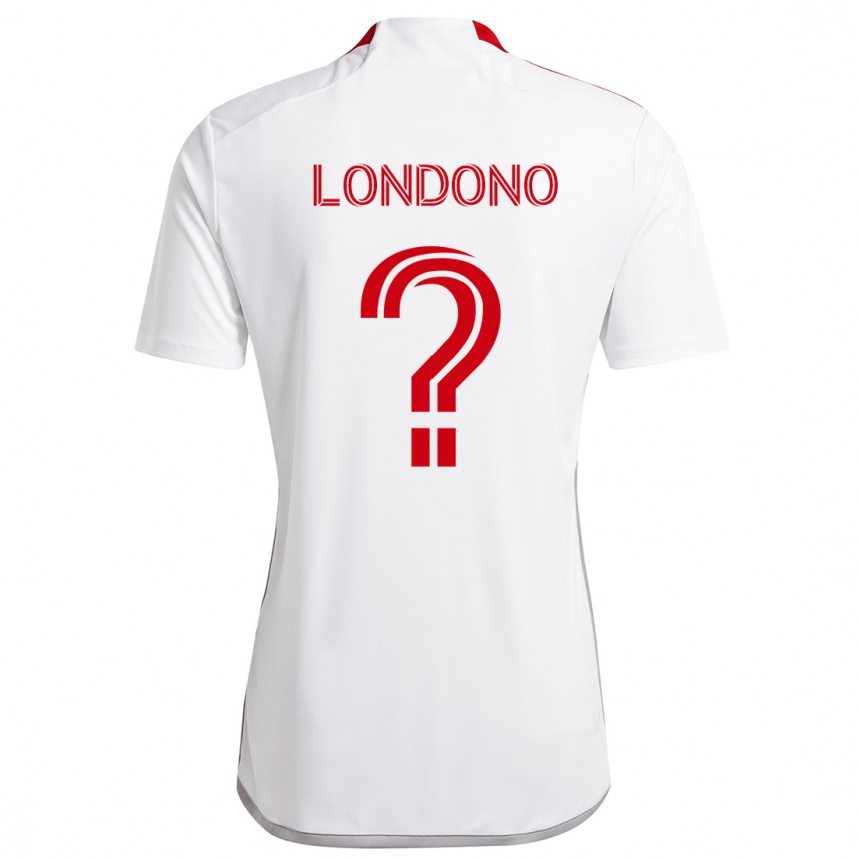 Niño Fútbol Camiseta Tyler Londono #0 Blanco Rojo 2ª Equipación 2024/25 Perú