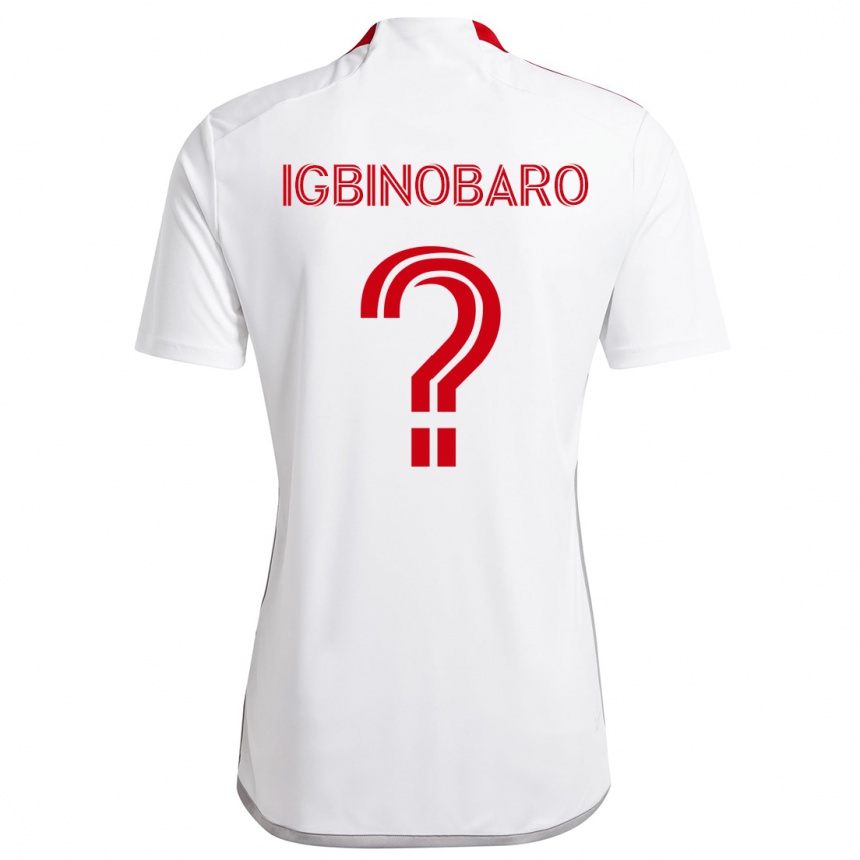 Niño Fútbol Camiseta Philip Igbinobaro #0 Blanco Rojo 2ª Equipación 2024/25 Perú