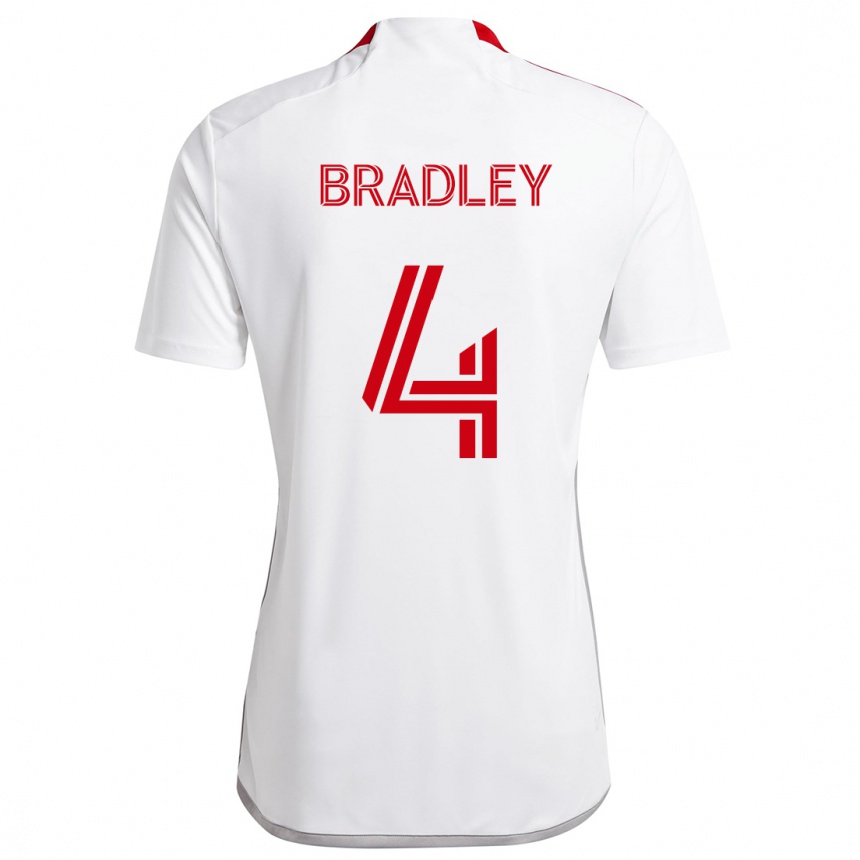 Niño Fútbol Camiseta Michael Bradley #4 Blanco Rojo 2ª Equipación 2024/25 Perú