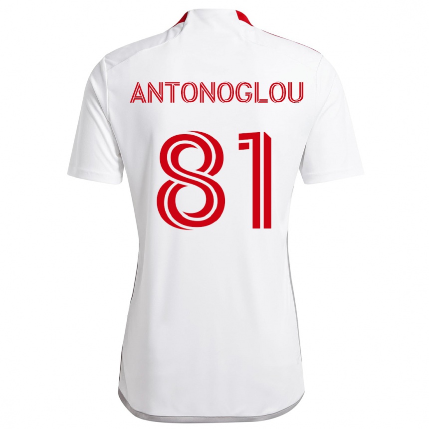 Niño Fútbol Camiseta Themi Antonoglou #81 Blanco Rojo 2ª Equipación 2024/25 Perú