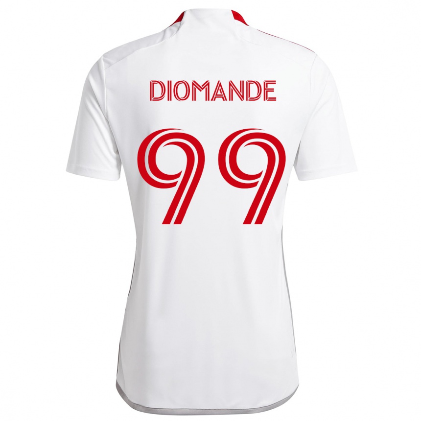 Niño Fútbol Camiseta Adama Diomande #99 Blanco Rojo 2ª Equipación 2024/25 Perú