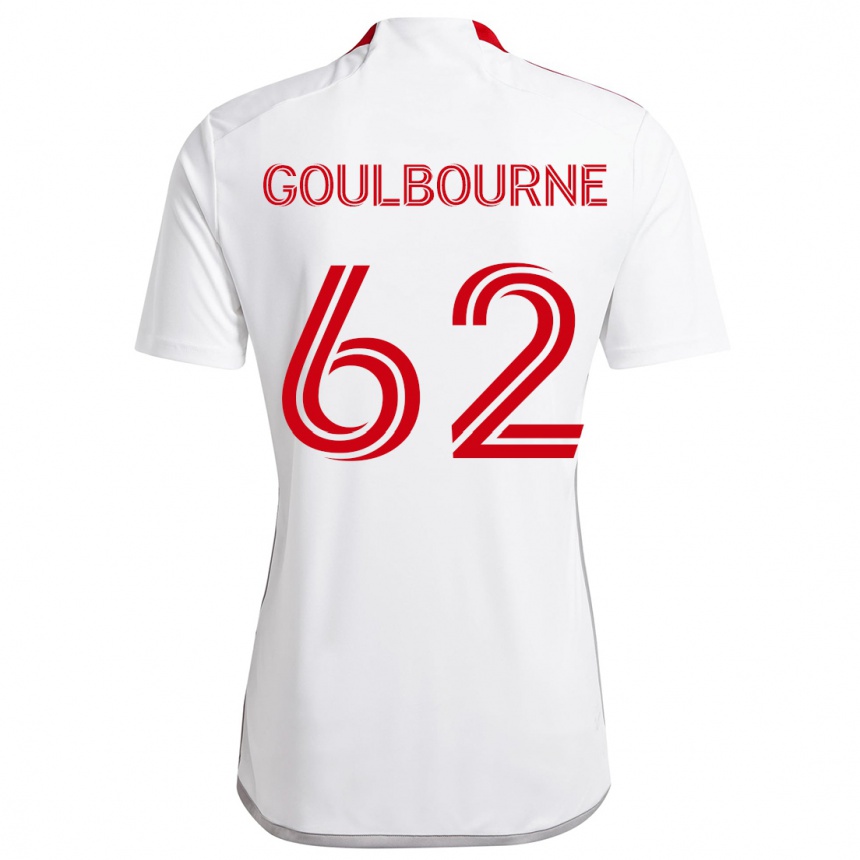 Niño Fútbol Camiseta Rohan Goulbourne #62 Blanco Rojo 2ª Equipación 2024/25 Perú