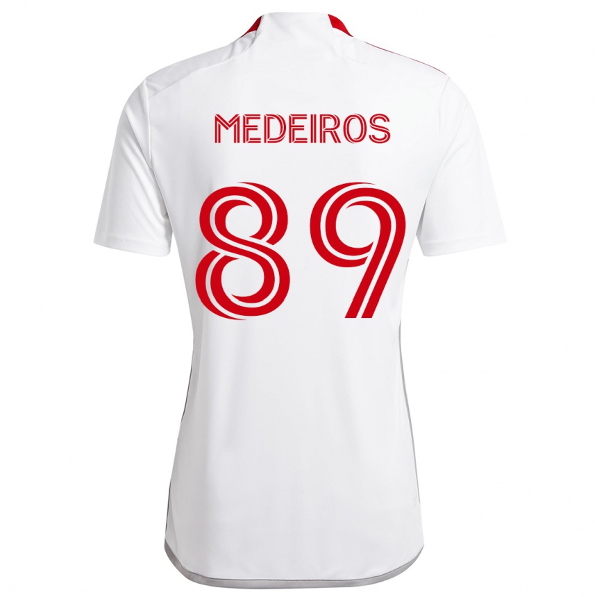 Niño Fútbol Camiseta Matthew Medeiros #89 Blanco Rojo 2ª Equipación 2024/25 Perú