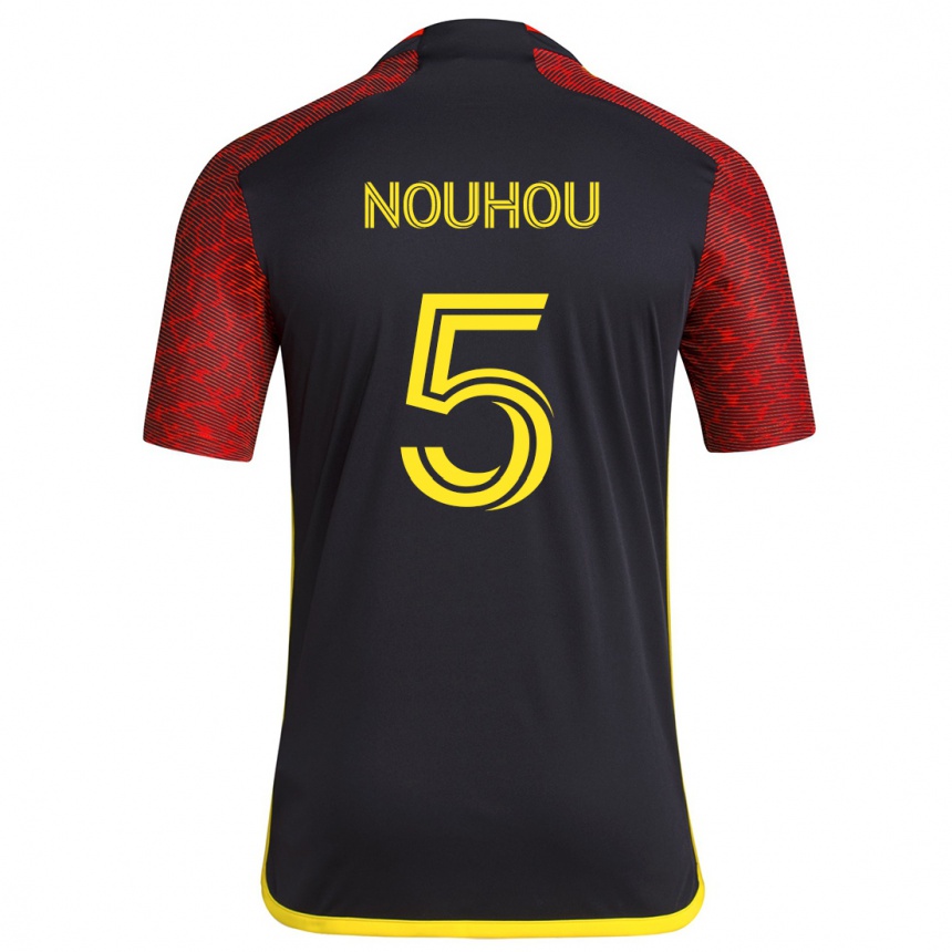 Niño Fútbol Camiseta Nouhou #5 Negro Rojo 2ª Equipación 2024/25 Perú