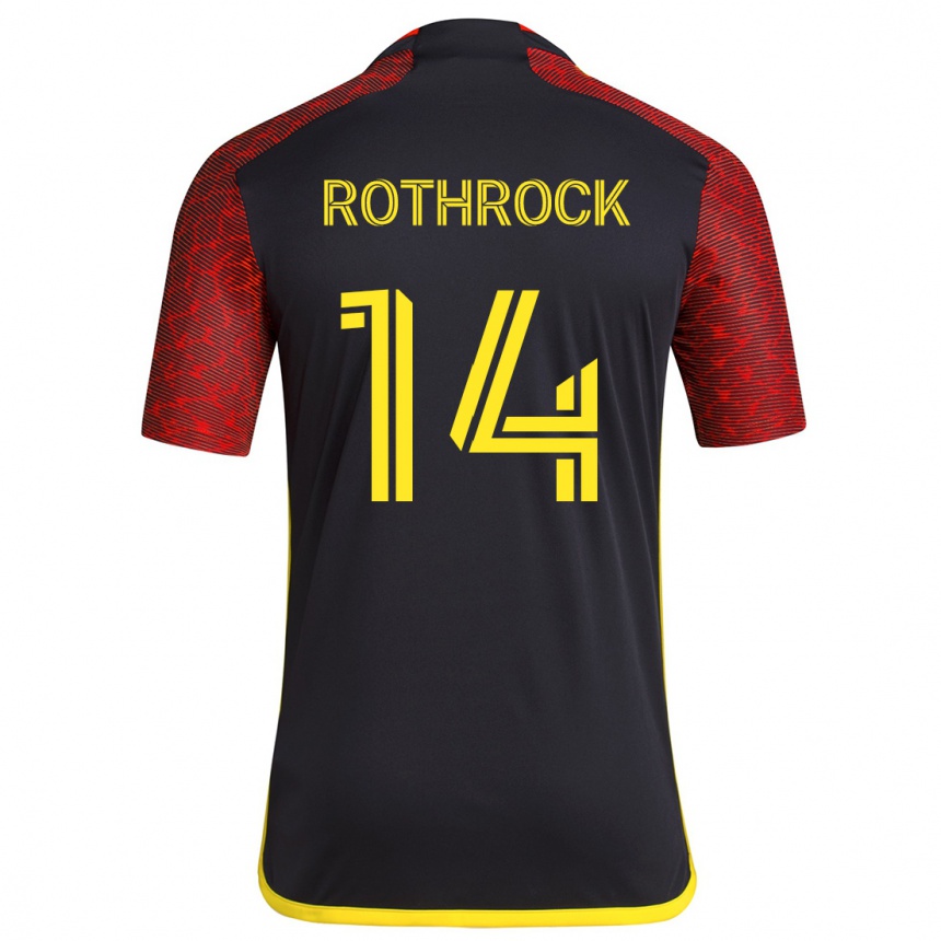 Niño Fútbol Camiseta Paul Rothrock #14 Negro Rojo 2ª Equipación 2024/25 Perú