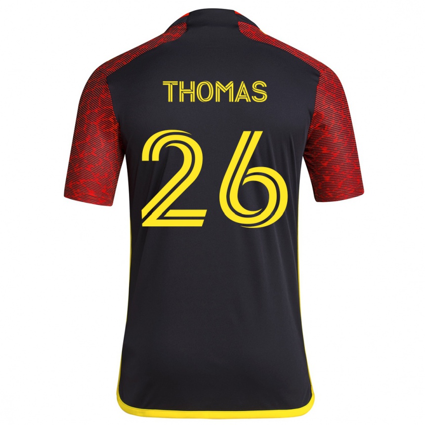 Niño Fútbol Camiseta Andrew Thomas #26 Negro Rojo 2ª Equipación 2024/25 Perú