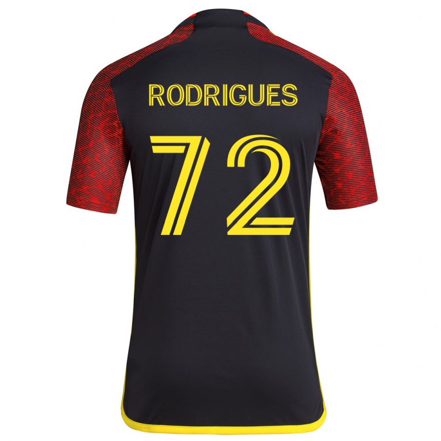 Niño Fútbol Camiseta Braudílio Rodrigues #72 Negro Rojo 2ª Equipación 2024/25 Perú