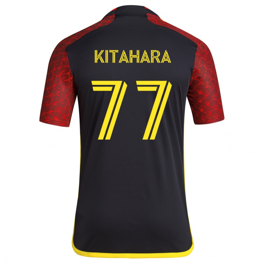 Niño Fútbol Camiseta Sota Kitahara #77 Negro Rojo 2ª Equipación 2024/25 Perú