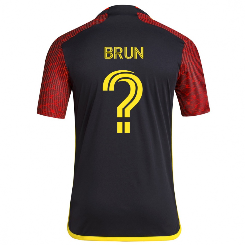 Niño Fútbol Camiseta Shaun Brun #0 Negro Rojo 2ª Equipación 2024/25 Perú