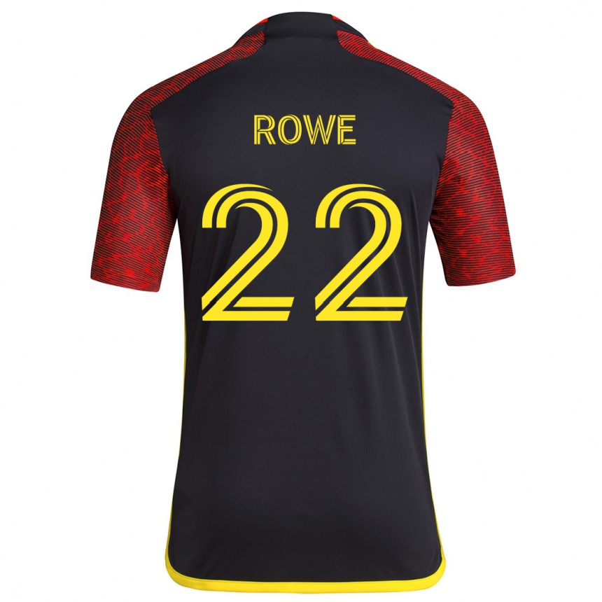 Niño Fútbol Camiseta Kelyn Rowe #22 Negro Rojo 2ª Equipación 2024/25 Perú