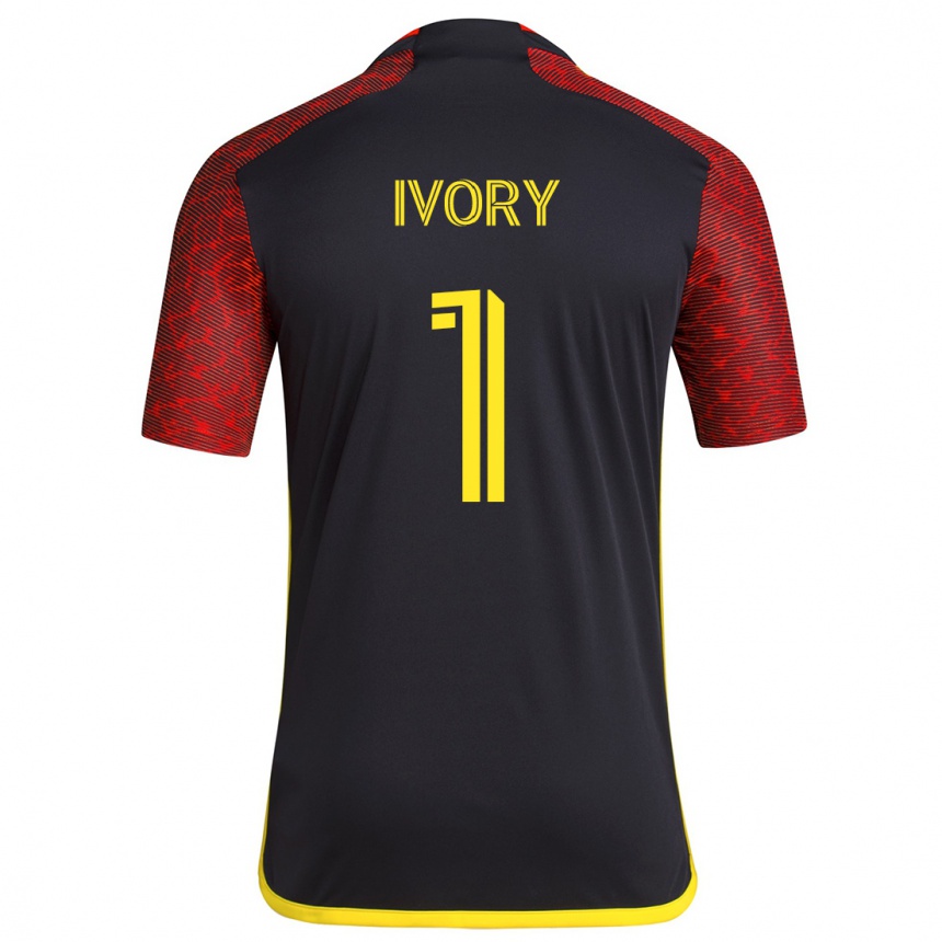 Niño Fútbol Camiseta Laurel Ivory #1 Negro Rojo 2ª Equipación 2024/25 Perú