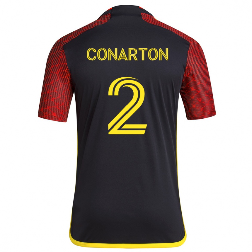 Niño Fútbol Camiseta Alyssa Conarton #2 Negro Rojo 2ª Equipación 2024/25 Perú