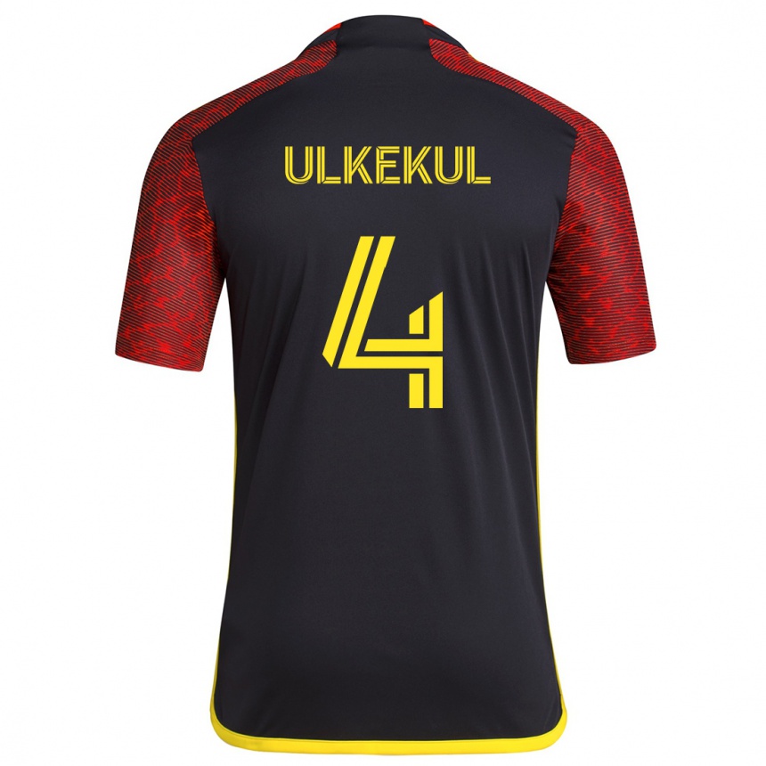 Niño Fútbol Camiseta Jodi Ulkekul #4 Negro Rojo 2ª Equipación 2024/25 Perú