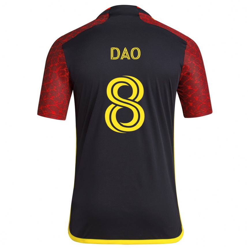 Niño Fútbol Camiseta Kaylee Dao #8 Negro Rojo 2ª Equipación 2024/25 Perú