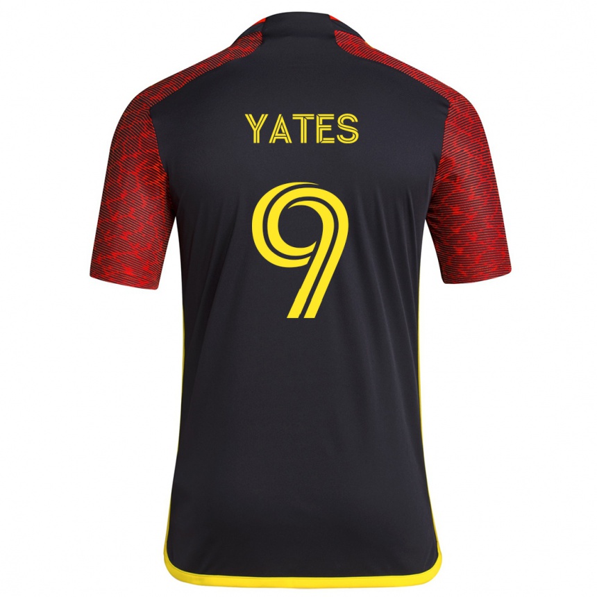 Niño Fútbol Camiseta Summer Yates #9 Negro Rojo 2ª Equipación 2024/25 Perú