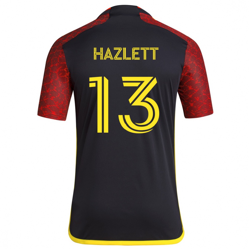 Niño Fútbol Camiseta Kimberly Hazlett #13 Negro Rojo 2ª Equipación 2024/25 Perú