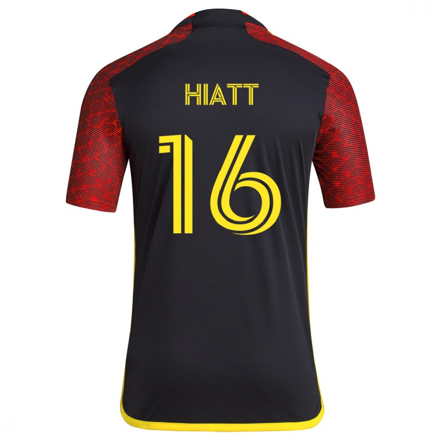 Niño Fútbol Camiseta Samantha Hiatt #16 Negro Rojo 2ª Equipación 2024/25 Perú