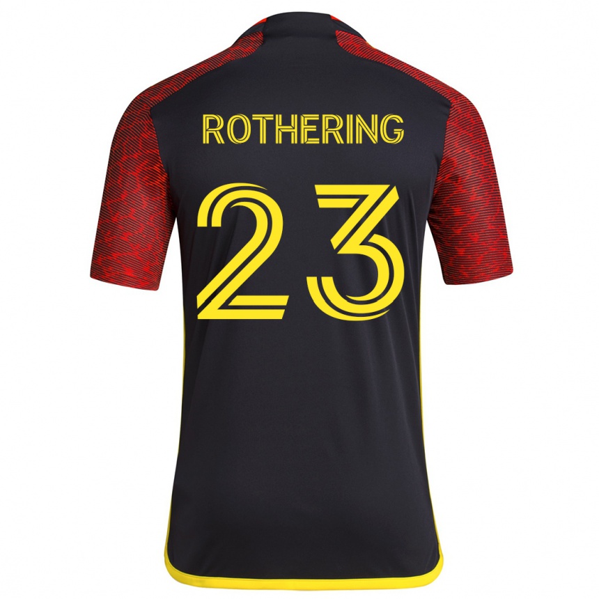 Niño Fútbol Camiseta Holly Rothering #23 Negro Rojo 2ª Equipación 2024/25 Perú