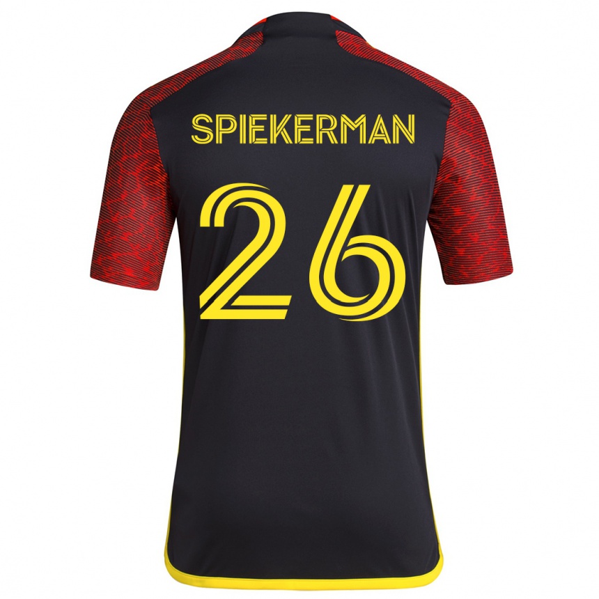 Niño Fútbol Camiseta Stephanie Spiekerman #26 Negro Rojo 2ª Equipación 2024/25 Perú