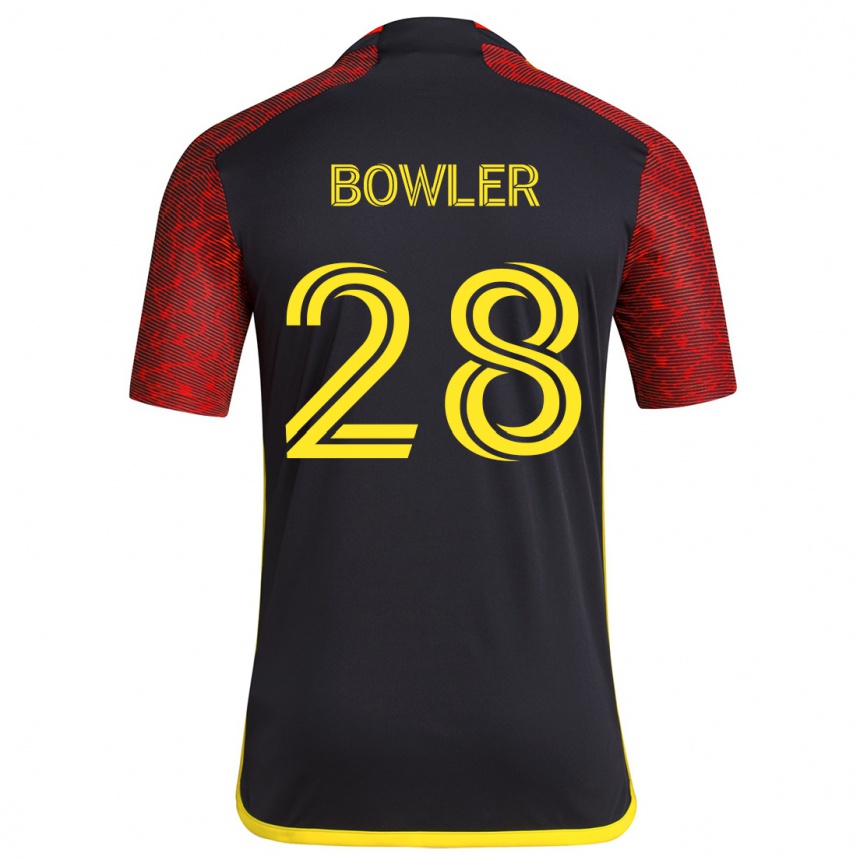 Niño Fútbol Camiseta Rachel Bowler #28 Negro Rojo 2ª Equipación 2024/25 Perú