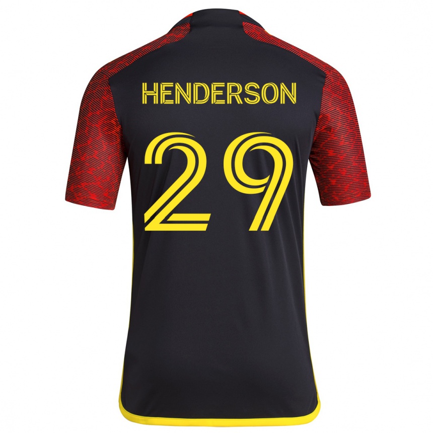 Niño Fútbol Camiseta Anna Henderson #29 Negro Rojo 2ª Equipación 2024/25 Perú