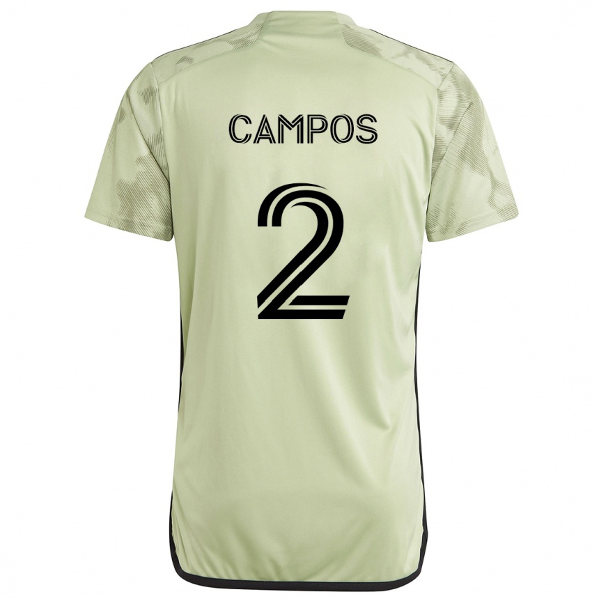 Niño Fútbol Camiseta Omar Campos #2 Verde Claro 2ª Equipación 2024/25 Perú