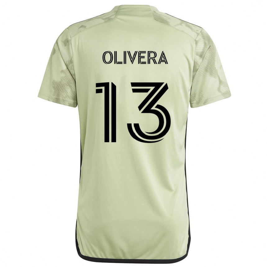 Niño Fútbol Camiseta Cristian Olivera #13 Verde Claro 2ª Equipación 2024/25 Perú