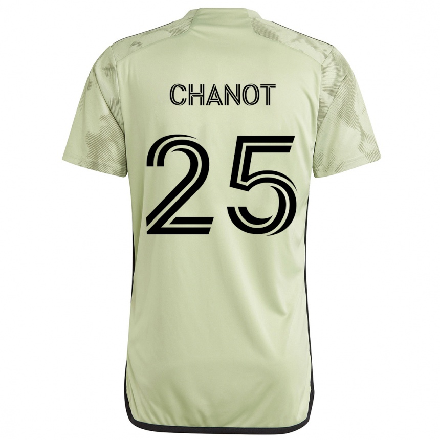 Niño Fútbol Camiseta Maxime Chanot #25 Verde Claro 2ª Equipación 2024/25 Perú