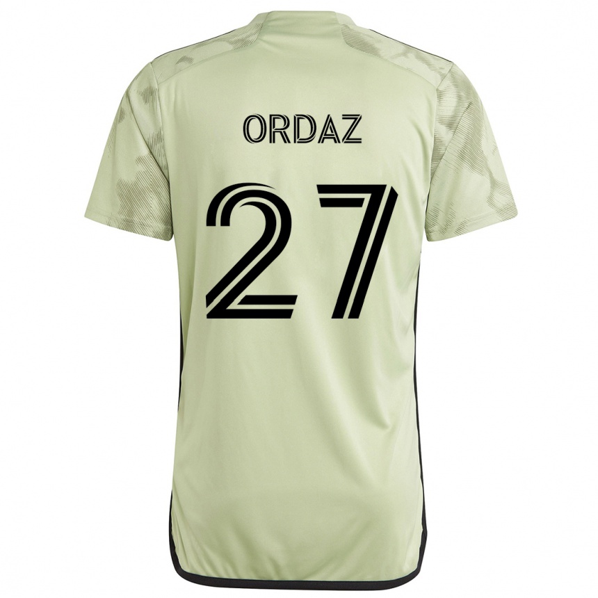 Niño Fútbol Camiseta Nathan Ordaz #27 Verde Claro 2ª Equipación 2024/25 Perú