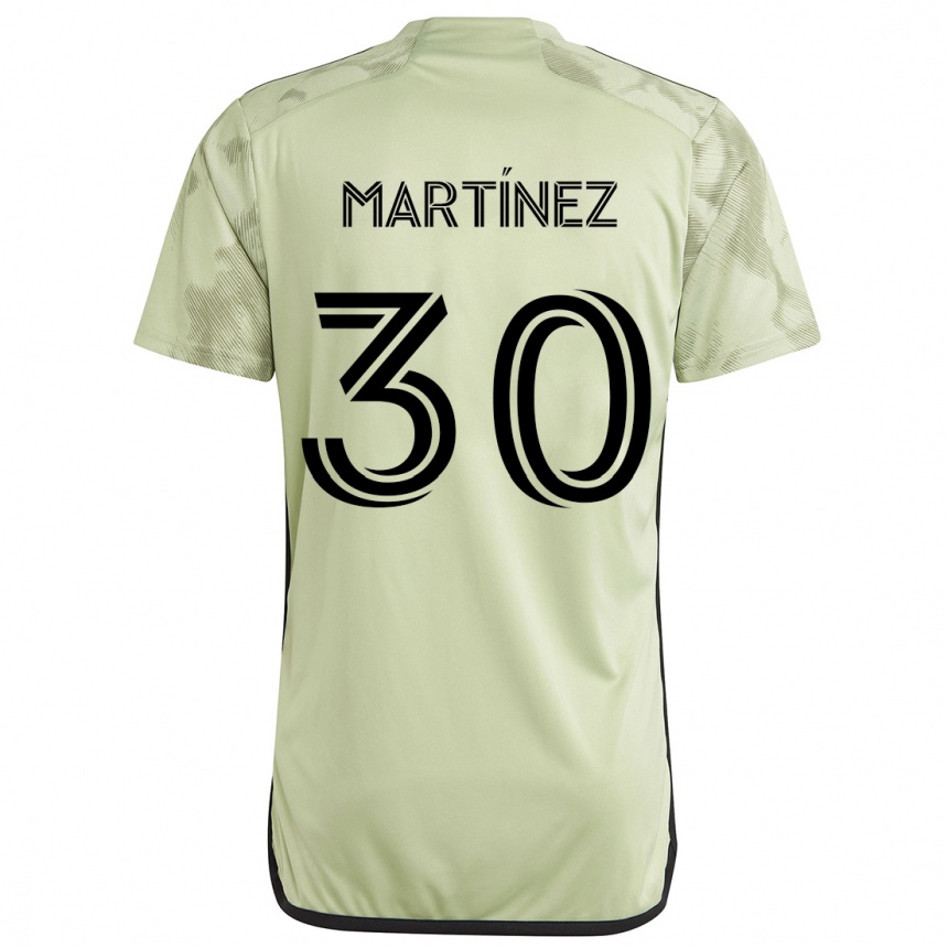 Niño Fútbol Camiseta David Martínez #30 Verde Claro 2ª Equipación 2024/25 Perú