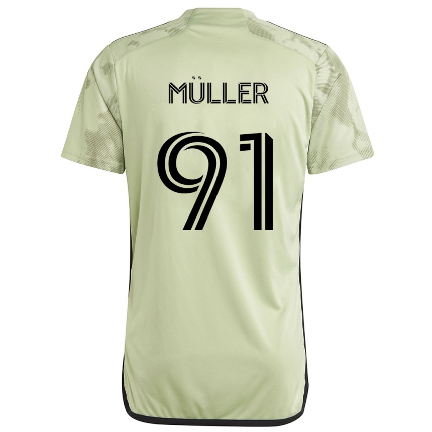 Niño Fútbol Camiseta Luis Müller #91 Verde Claro 2ª Equipación 2024/25 Perú