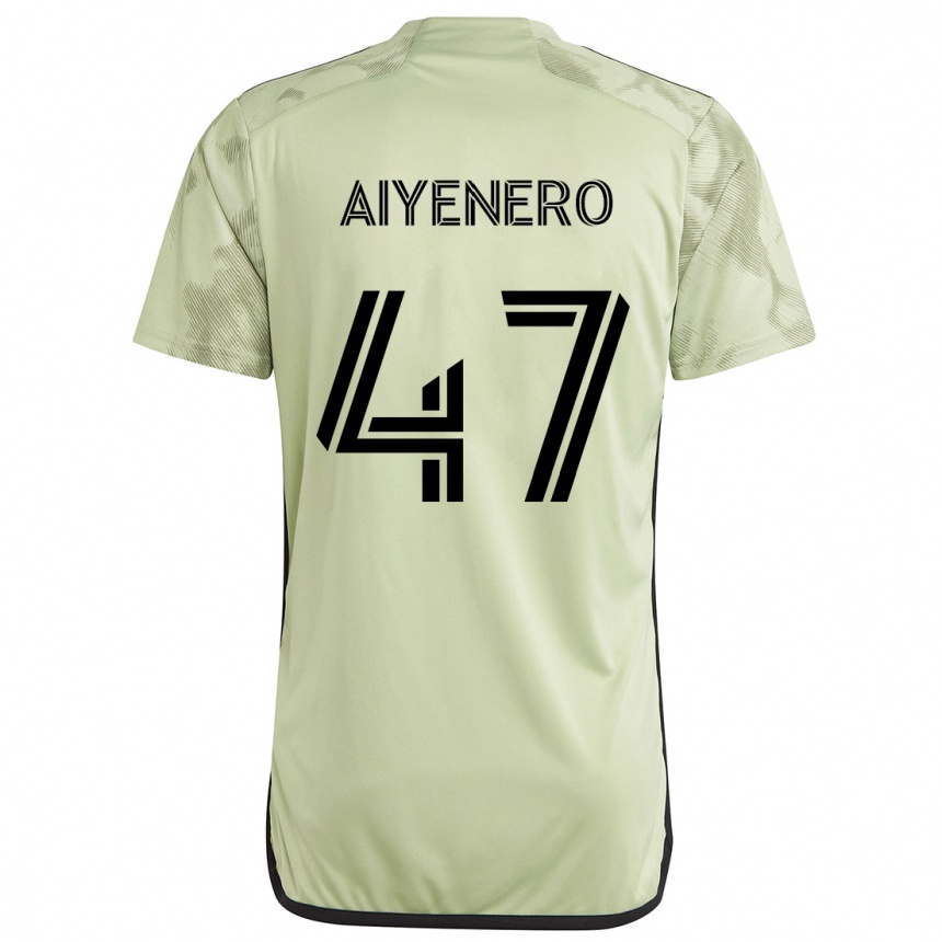 Niño Fútbol Camiseta Marius Aiyenero #47 Verde Claro 2ª Equipación 2024/25 Perú