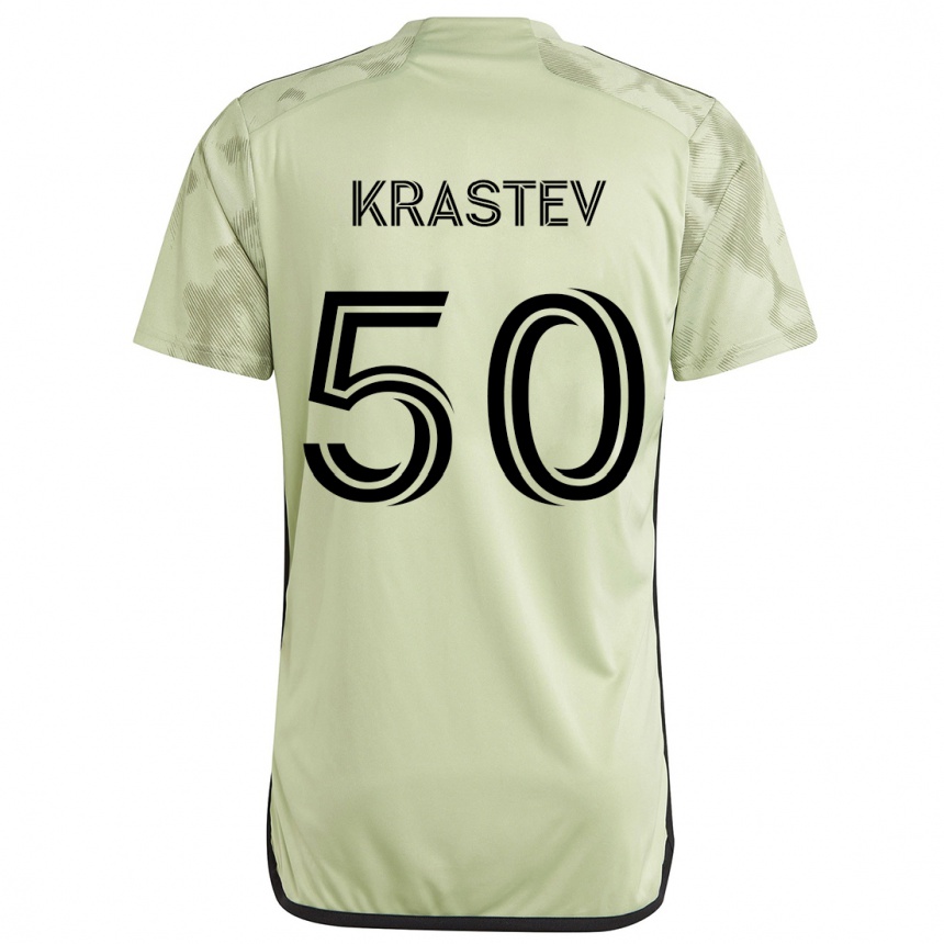 Niño Fútbol Camiseta Filip Krastev #50 Verde Claro 2ª Equipación 2024/25 Perú