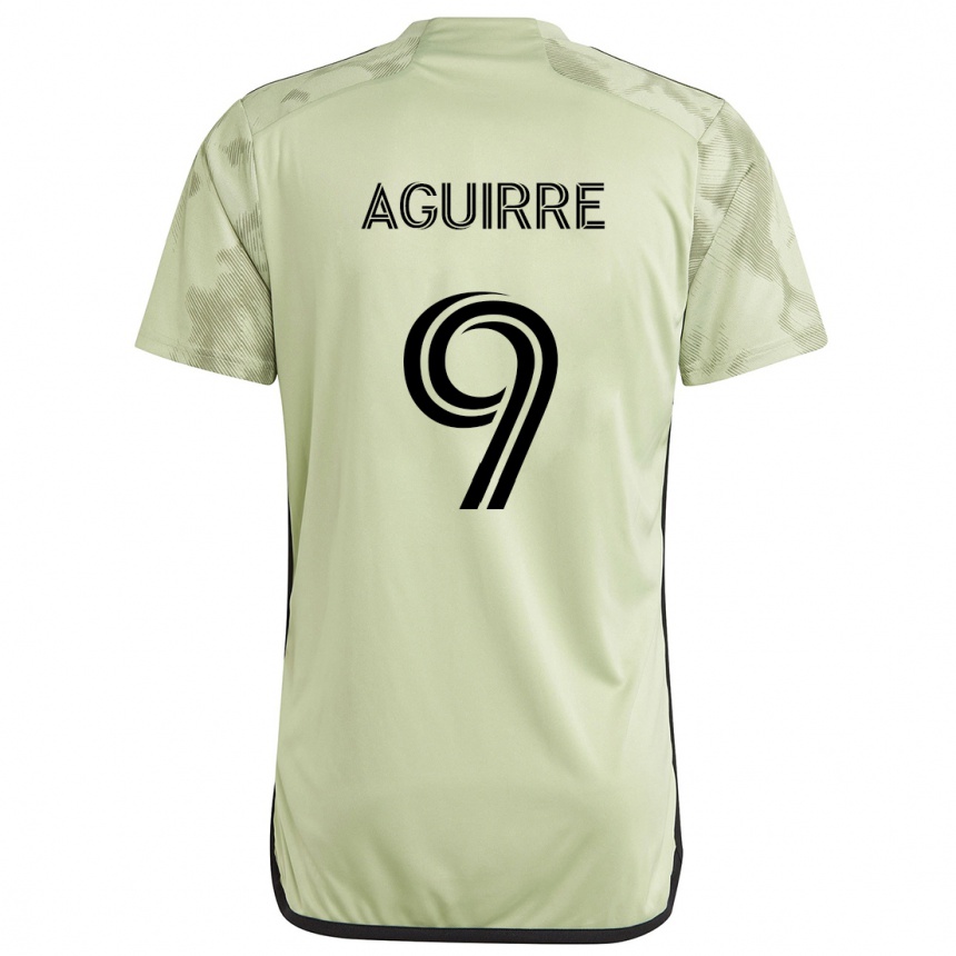 Niño Fútbol Camiseta Dustin Aguirre #9 Verde Claro 2ª Equipación 2024/25 Perú