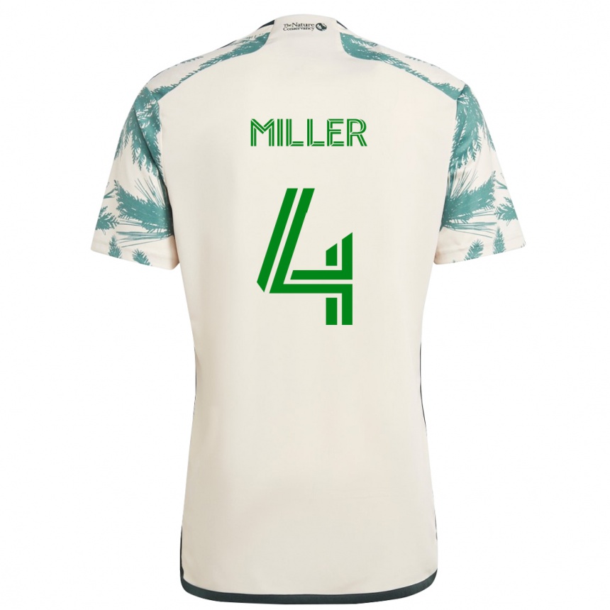 Niño Fútbol Camiseta Kamal Miller #4 Beige Marrón 2ª Equipación 2024/25 Perú