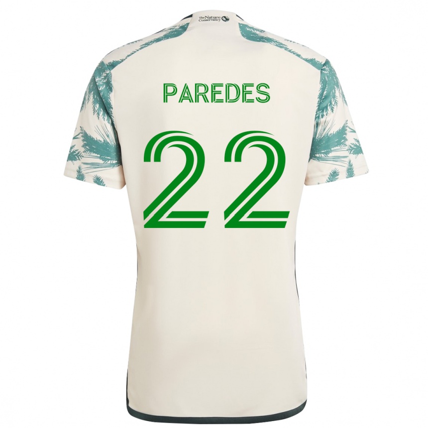 Niño Fútbol Camiseta Cristhian Paredes #22 Beige Marrón 2ª Equipación 2024/25 Perú