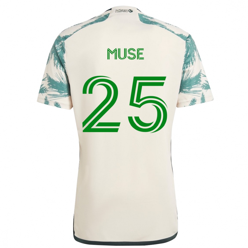 Niño Fútbol Camiseta Trey Muse #25 Beige Marrón 2ª Equipación 2024/25 Perú