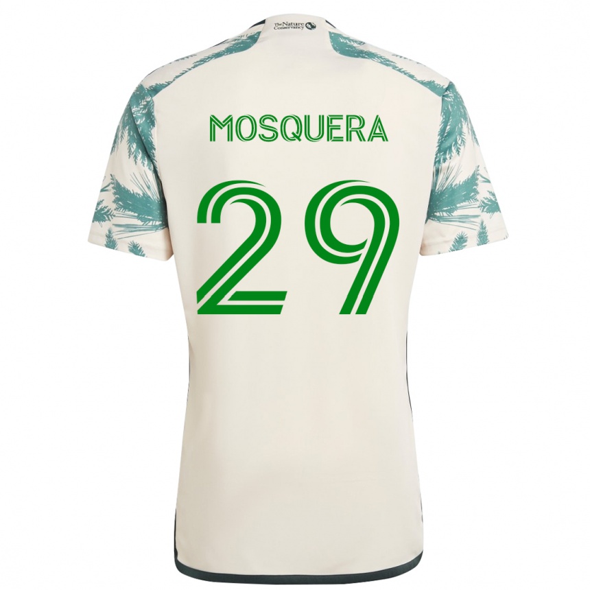 Niño Fútbol Camiseta Juan David Mosquera #29 Beige Marrón 2ª Equipación 2024/25 Perú