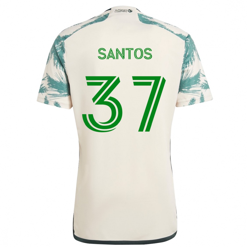 Niño Fútbol Camiseta Noah Santos #37 Beige Marrón 2ª Equipación 2024/25 Perú