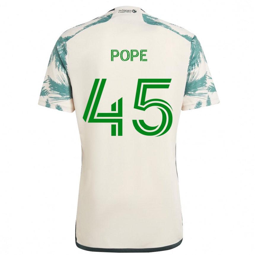 Niño Fútbol Camiseta Blake Pope #45 Beige Marrón 2ª Equipación 2024/25 Perú