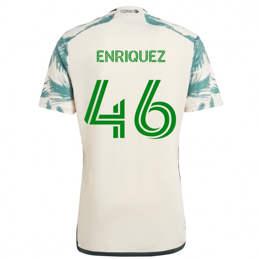 Niño Fútbol Camiseta Victor Enriquez #46 Beige Marrón 2ª Equipación 2024/25 Perú