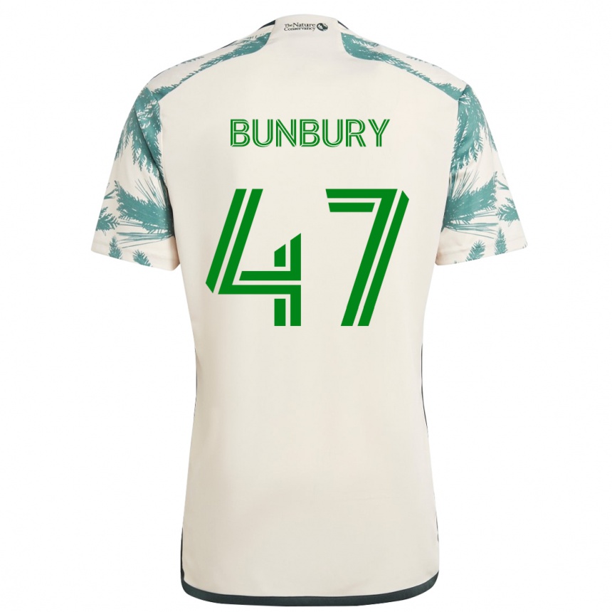 Niño Fútbol Camiseta Mataeo Bunbury #47 Beige Marrón 2ª Equipación 2024/25 Perú