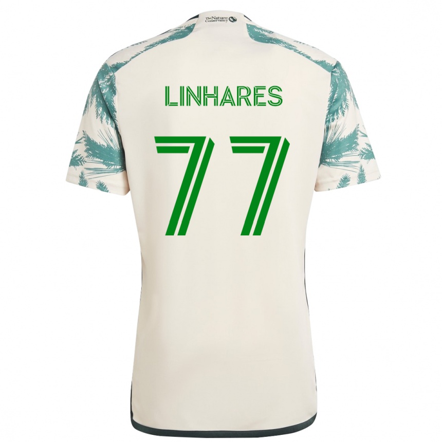 Niño Fútbol Camiseta Kyle Linhares #77 Beige Marrón 2ª Equipación 2024/25 Perú