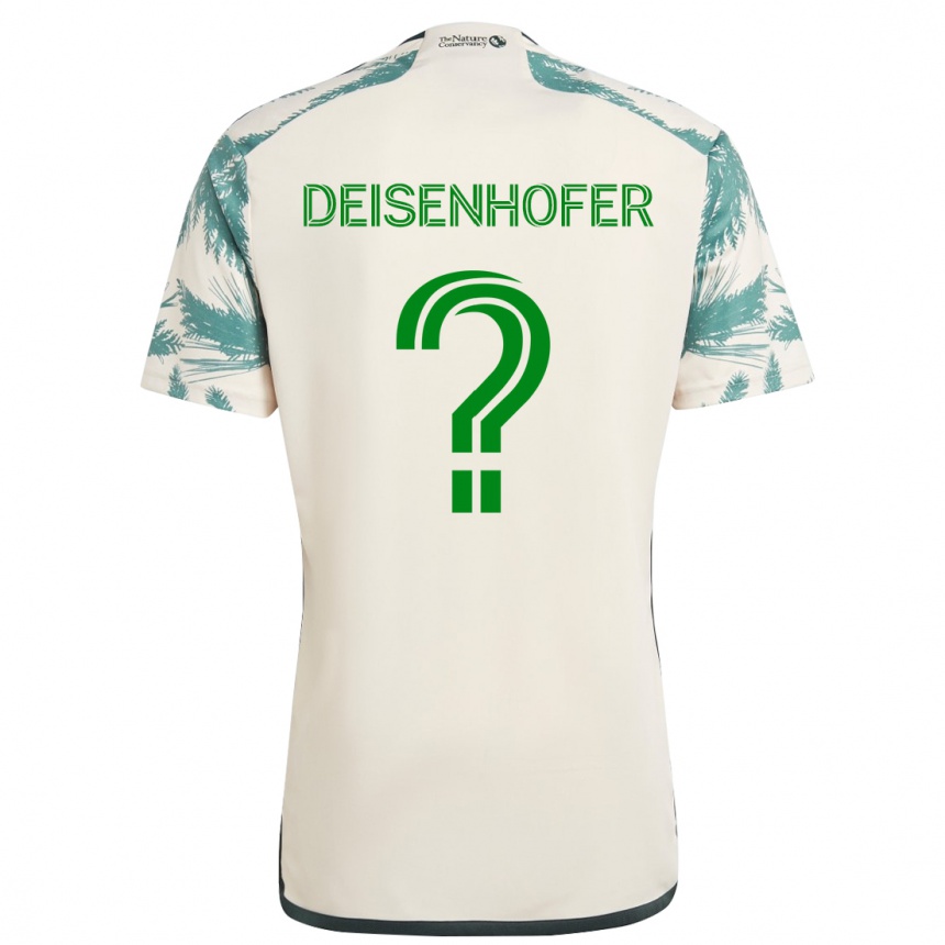 Niño Fútbol Camiseta Maximilian Deisenhofer #0 Beige Marrón 2ª Equipación 2024/25 Perú