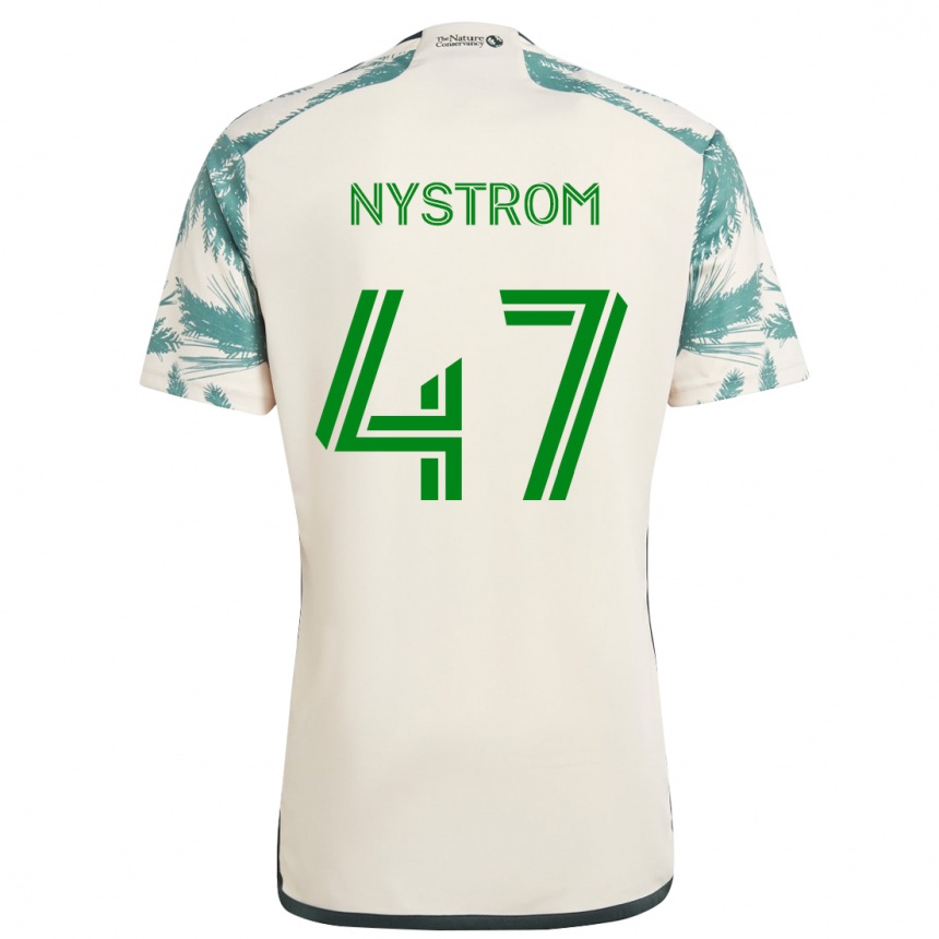 Niño Fútbol Camiseta Maximo Nystrom #47 Beige Marrón 2ª Equipación 2024/25 Perú