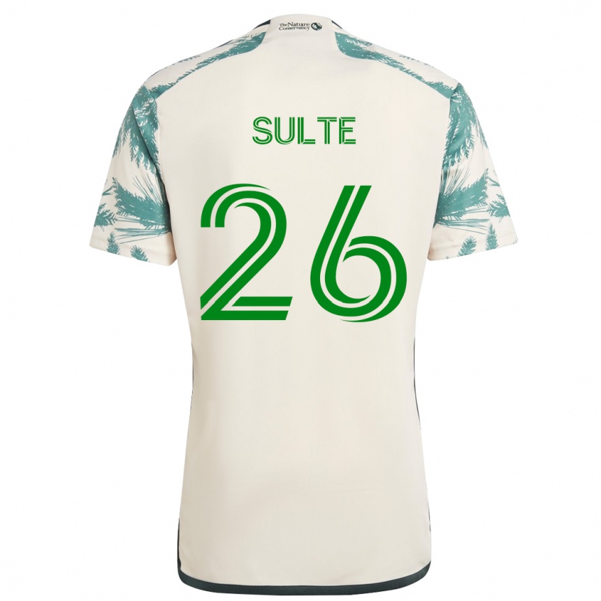 Niño Fútbol Camiseta Hunter Sulte #26 Beige Marrón 2ª Equipación 2024/25 Perú