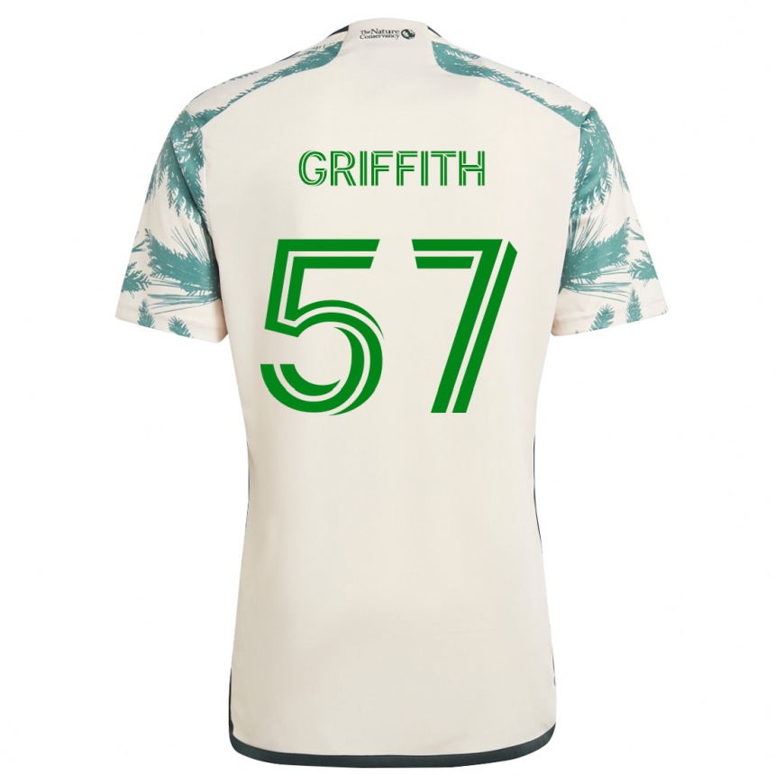 Niño Fútbol Camiseta Víctor Griffith #57 Beige Marrón 2ª Equipación 2024/25 Perú