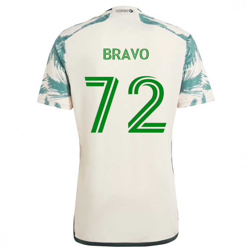 Niño Fútbol Camiseta Julian Bravo #72 Beige Marrón 2ª Equipación 2024/25 Perú