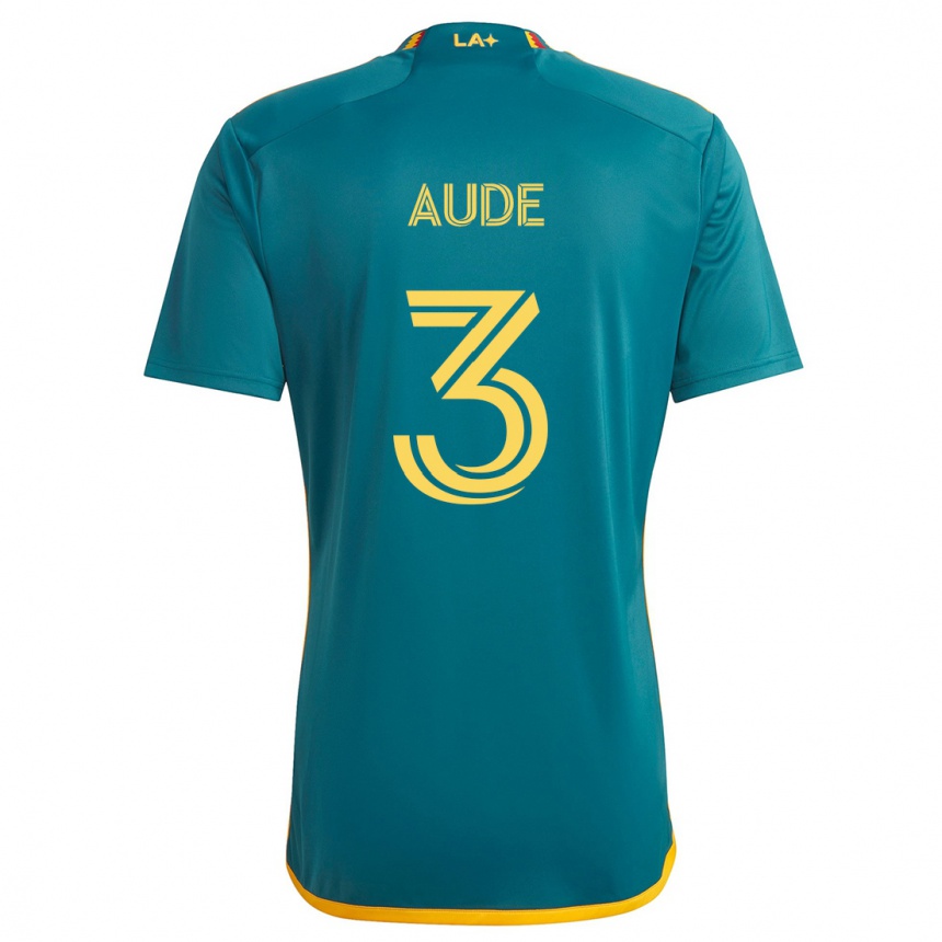 Niño Fútbol Camiseta Julián Aude #3 Verde Amarillo 2ª Equipación 2024/25 Perú