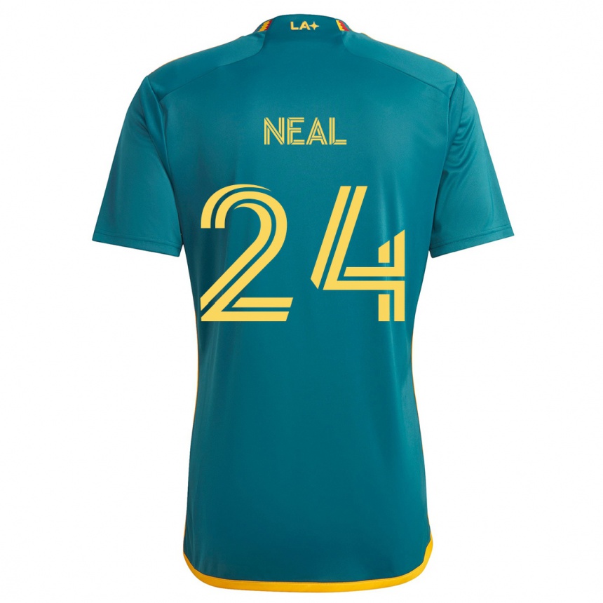 Niño Fútbol Camiseta Jalen Neal #24 Verde Amarillo 2ª Equipación 2024/25 Perú